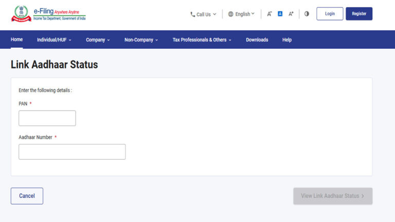 pan card aadhar card link status