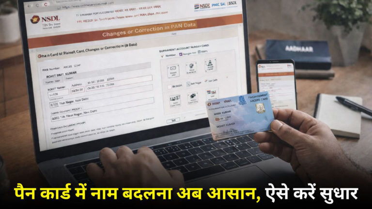 Pan Card name correction online