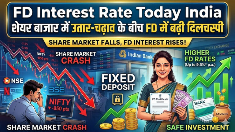 FD Interest Rate Today India : शेयर बाजार में उतार-चढ़ाव के बीच FD में बढ़ी दिलचस्पी