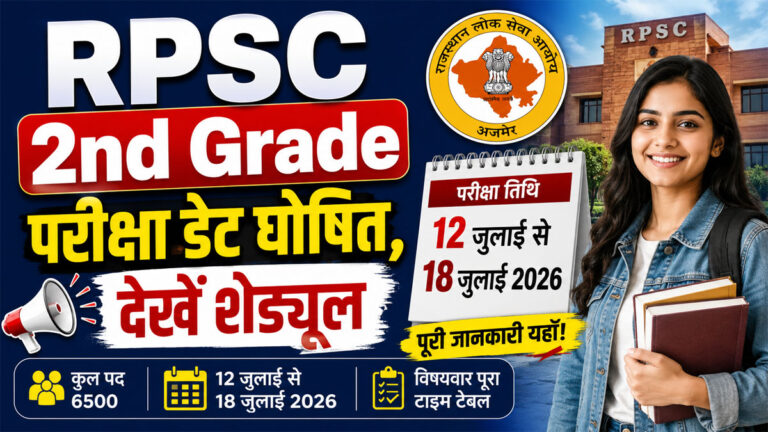 RPSC 2nd Grade Teacher Exam Date 2026